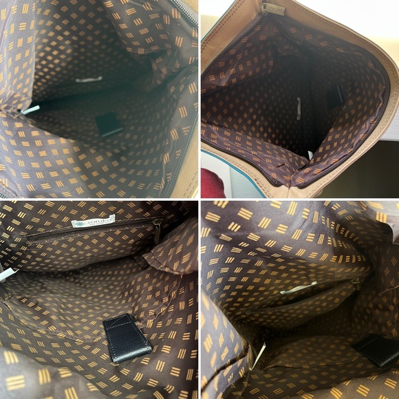 Soruka Recycled Leather Colorblock Backpack / Knapsack - Picture 11 of 12